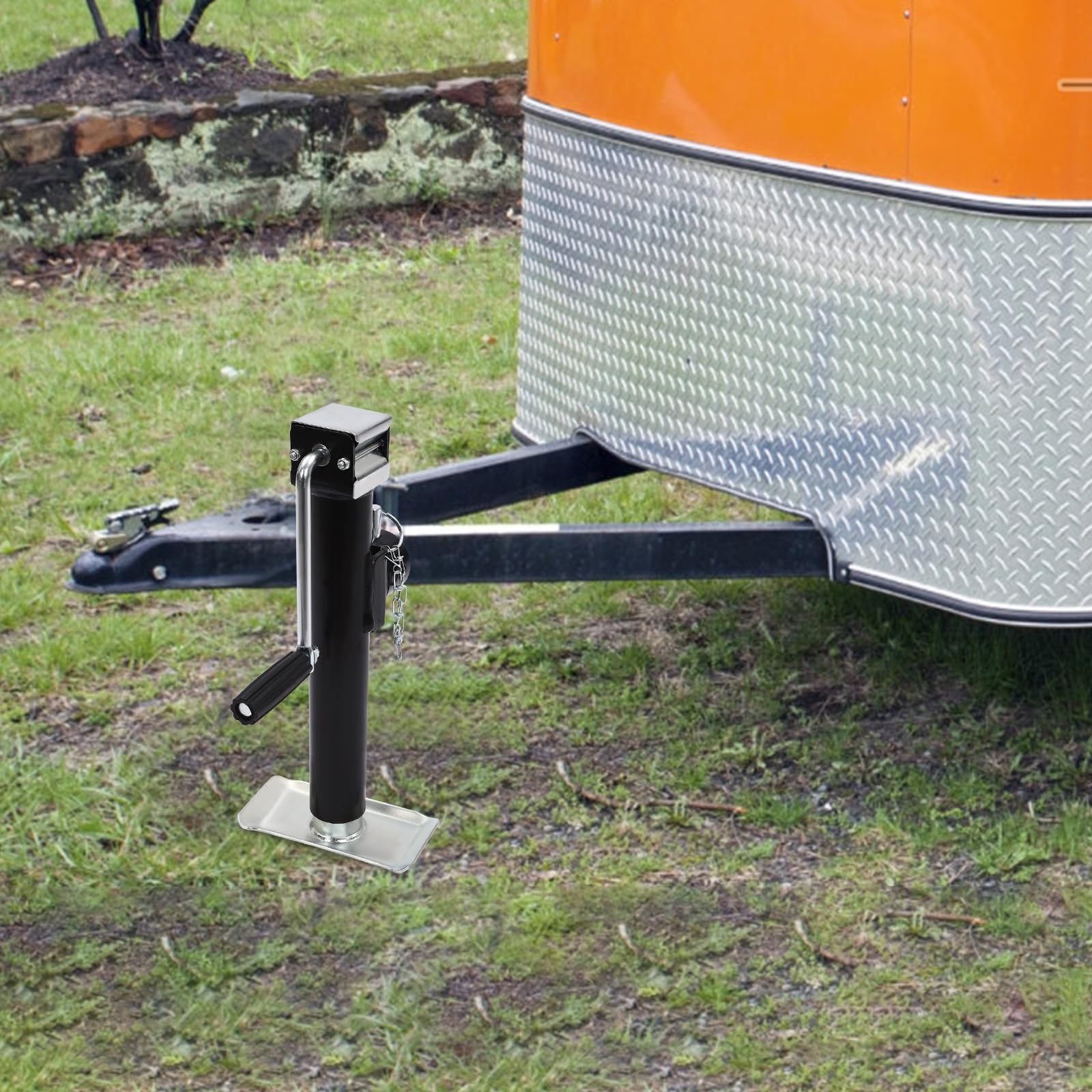 1T Rimorchio Sollevatore da 26cm/10 Pollici Verticale con Supporto per Saldatura a Tubo, Sollevatore con Braccio Oscillante con Supporto per Rimorchi Camper, Rimorchi per Cavalli, Rimorchi