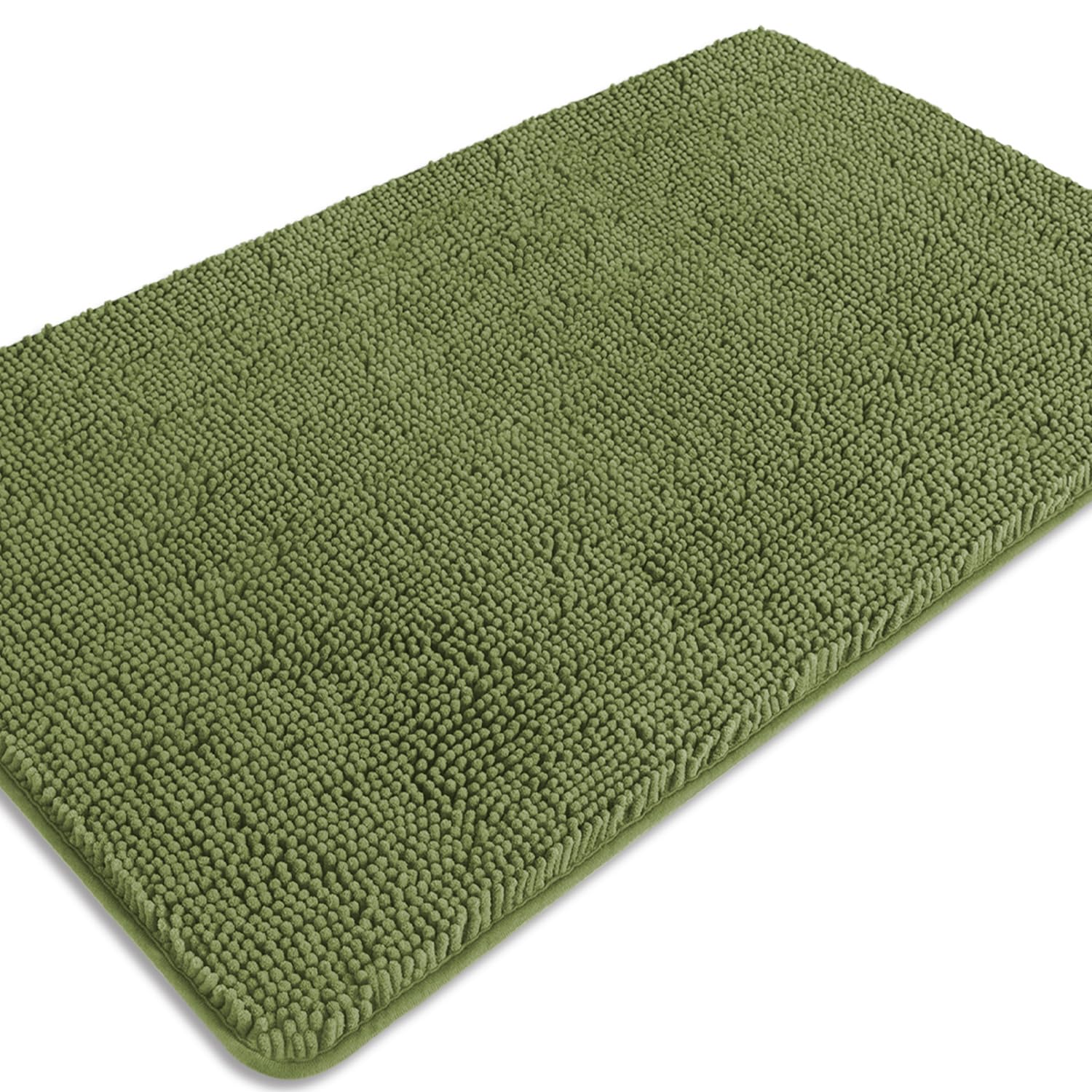 PureSwan Sage Bathroom Rugs – Absorbent and Washable Bath Mat, Non-Slip, Thick Soft Chenille Bath Rugs for Bathroom Floor, Shower, Sink - 26" x 44"
