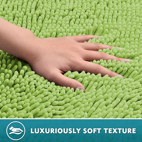 Miniatura 183 de Juego de 3 alfombras de baño extrasuaves y absorbentes, alfombras de baño de felpilla, alfombra de felpa antideslizante, juego de baño con alfombras