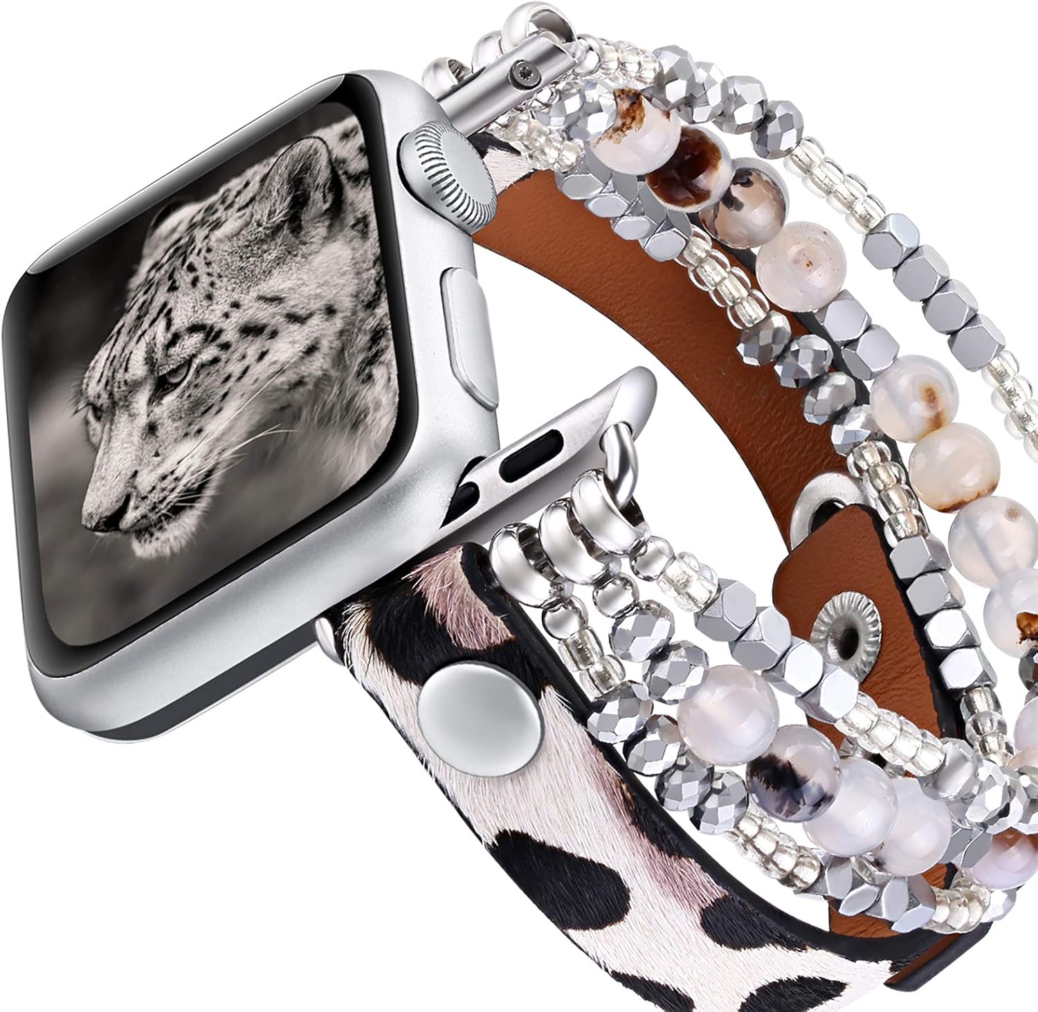Crаzу Dеаlѕ Dilando Bracelet Snow Leopard Print Compatible with Apple Watch Bands 42mm/44mm for Women Girl, White Cheetah Print Fur Leather Beaded Strap for iWatch Series 6 SE 5 4 3 2 1(Snow Leopard, 42mm/44mm) Prоmо 40% оƒƒ Dilando Bracelet Snow Leopard Print Compatible with Apple Watch Bands 42mm/44mm for Women Girl, White Cheetah Print Fur Leather Beaded Strap for iWatch Series 6 SE 5 4 3 2 1(Snow Leopard, 42mm/44mm)