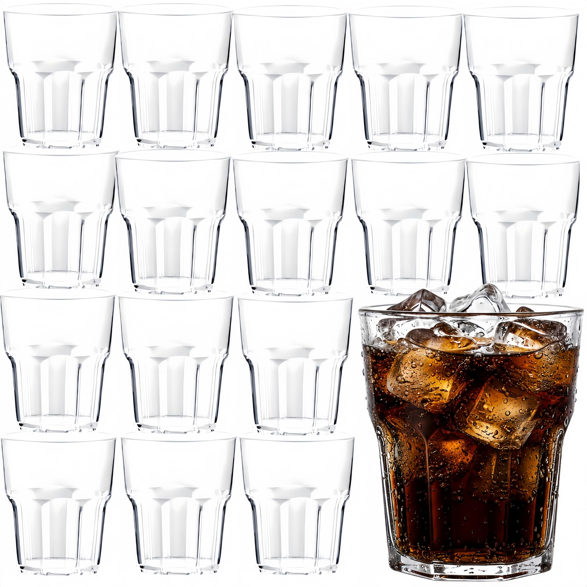 Aila oh Buy 260ml Wassergläser Kunststoff, Wiederverwendbare Trinkbecher aus Acrylglas, Bruchsichere Plastikbecher BPA-frei, Spülmaschinenfest Cocktailgläser Whiskeygläser für Party, Camping, Kinder