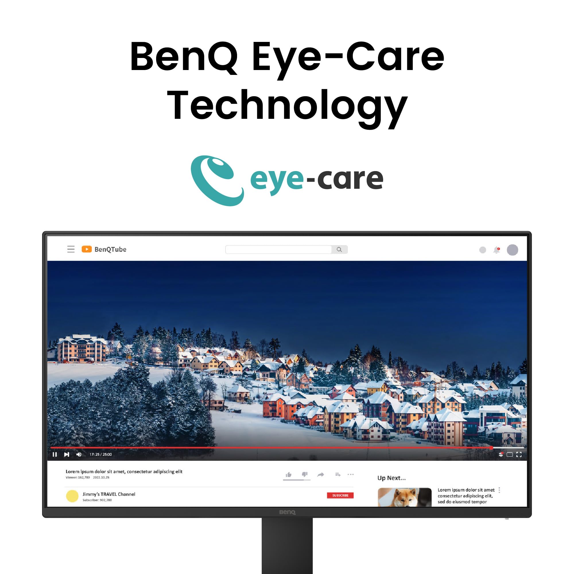 BenQ Monitor Gaming GW2491E 24" 1080p FHD 100Hz IPS Eye-Care, HDMI, porta per display, cornice ultra sottile, certificato TUV, senza sfarfallio, tecnologia Low Blue Light Plus, Eye-CareU(2025 New)