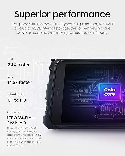 Miniatura 3 de SAMSUNG Galaxy Tab Active3 Enterprise Edition - Tablet multiusos resistente de 8 pulgadas 64 GB y WiFi Seguridad biométrica (SM-T570NZKAN20),