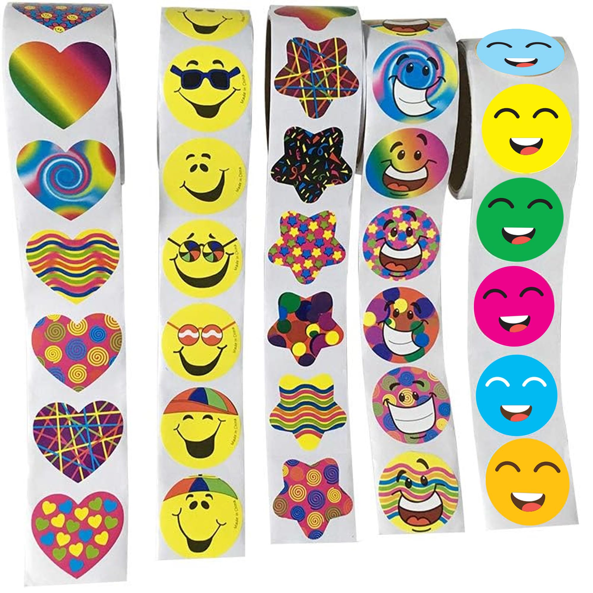 Sticker Roll 5 Rolls of Back to School Sticker Party Supplies Stickers for Kids Teachers 500 Stickers