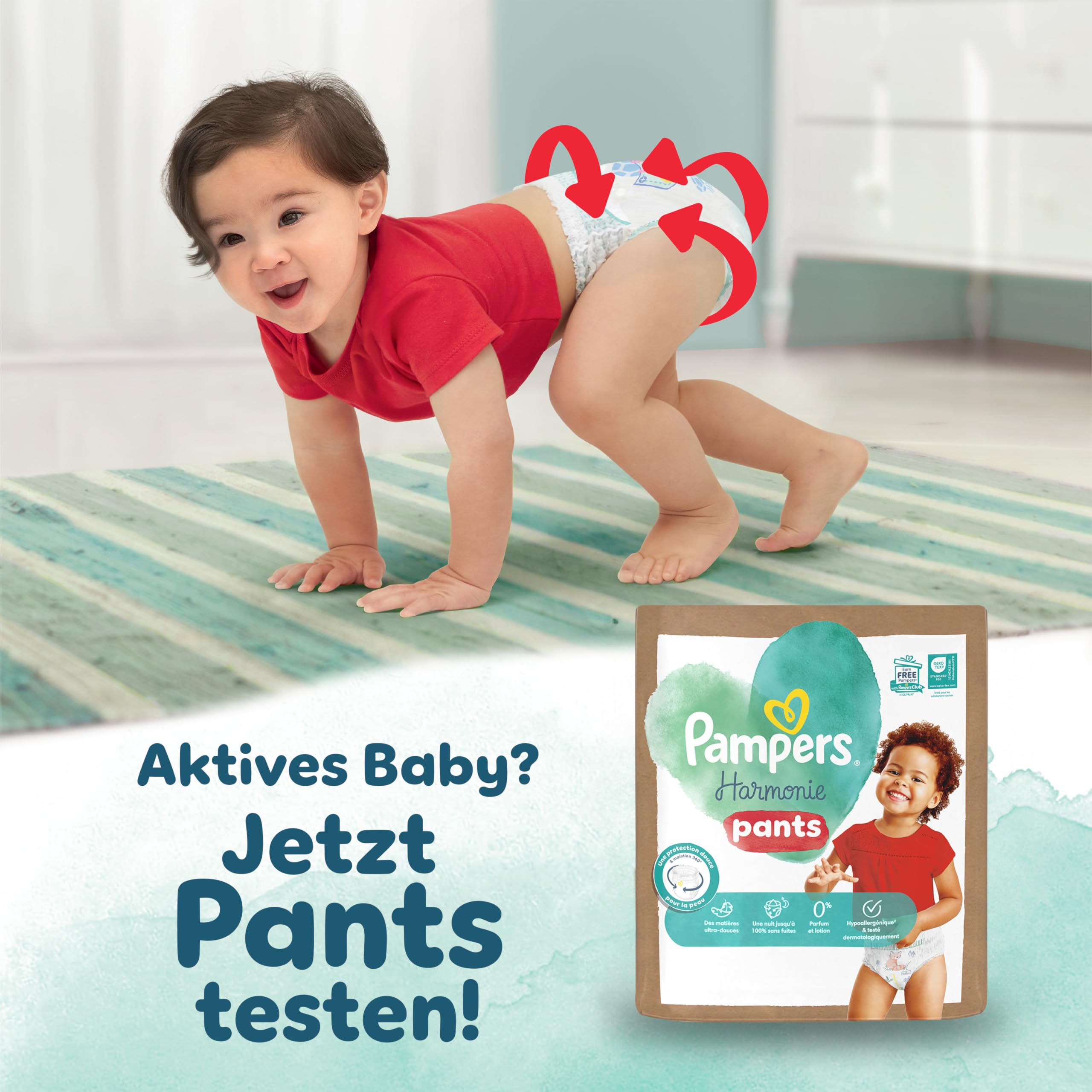 Pampers Harmonie Windeln MONATSBOX Set, mit Größe 2 (4-8kg, 204 Stück) + Größe 3 (6-10kg, 186 Stück), Baby Erstausstattung