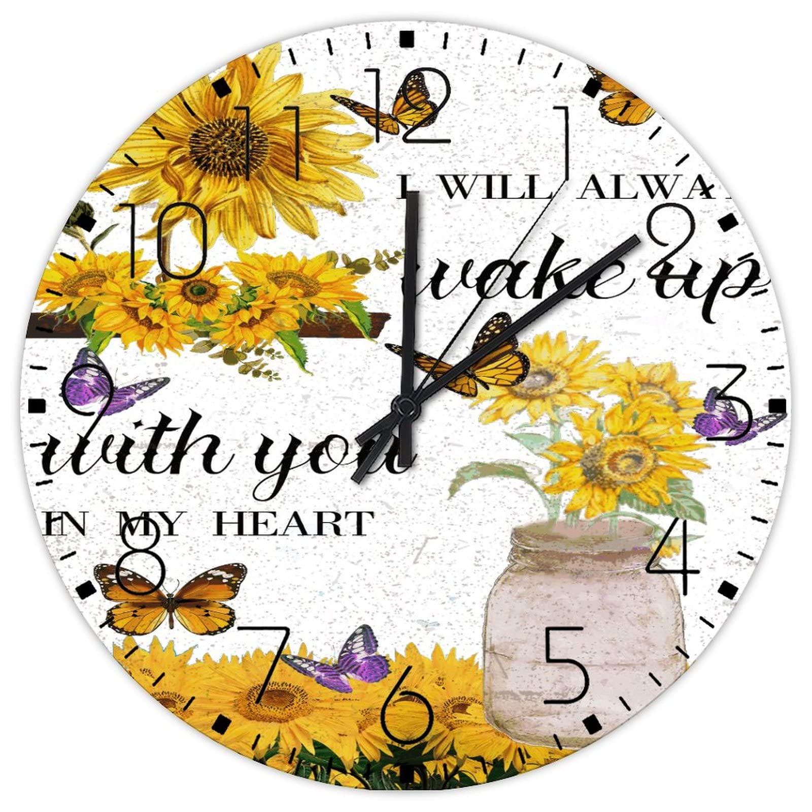 Horloge murale en bois catholique avec message d'amour pour chambre parentale