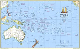 National Geographic: Islands of The Pacific 1974 - Historic Wall Map Series - 37 x 22.5 inches - Laminated