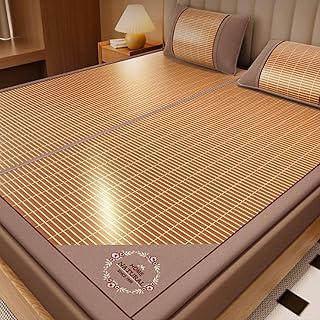 Bambusmatte Sommer-Schlafmatte, Kühlende Bambus-Matratzenauflage, Faltbare, Glatte Klimamatte Fürs Bett, Gewebte Kühlmatte Aus Bambus Und Rattan, Bambus Matte Für Zu Hause(180x200cm/70.8x78.