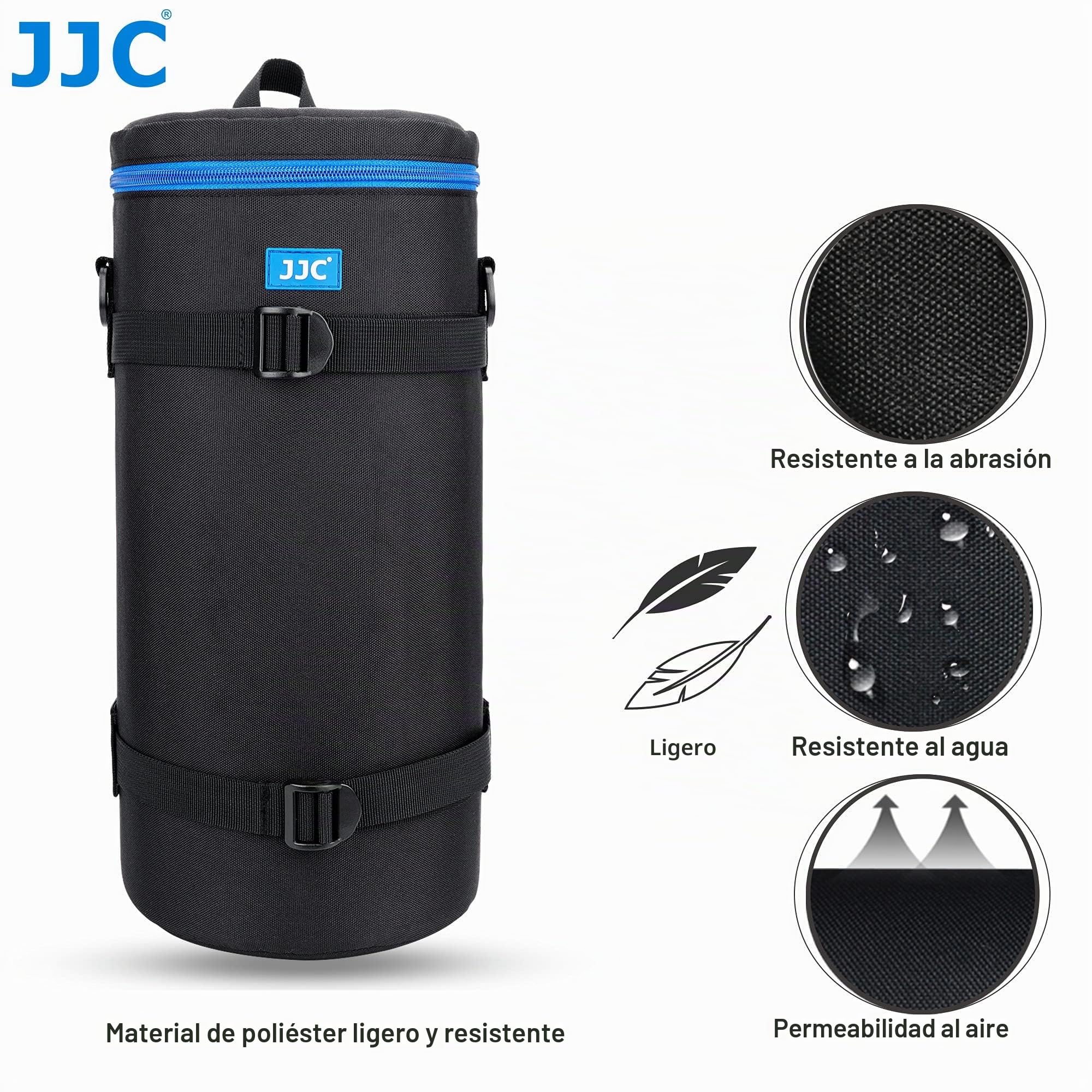JJC Resistente al Agua Deluxe Funda Protectoras Bolsa con Correa para Sony FE 200-600mm F5.6-6.3G OSS, Nikon Nikkor Z 600mm F6.3 VR S, Z 180-600mm F5.6-6.3 VR Objetivo y Lentes con 140 x 370mm