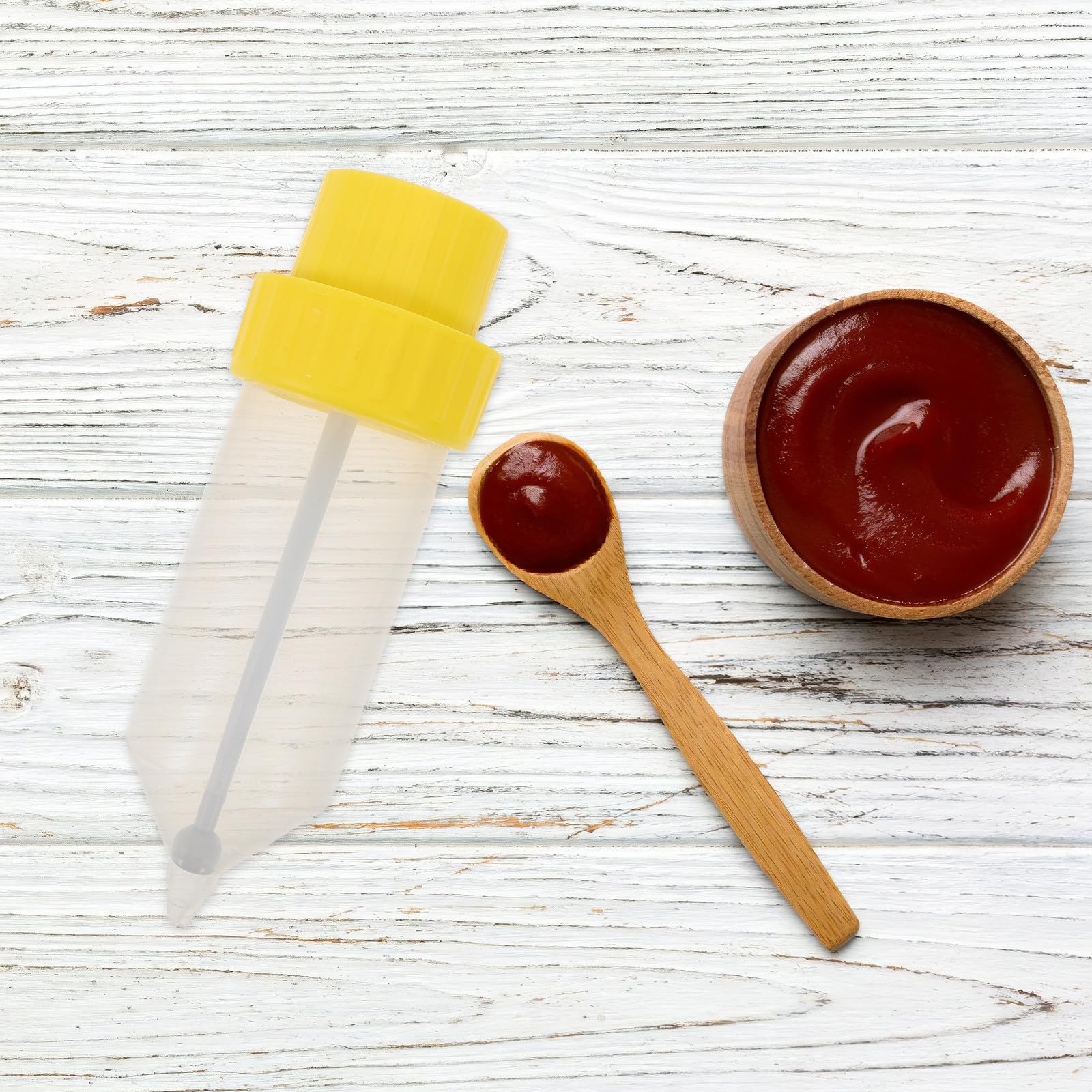 Botella Exprimible Rellenable de Plástico de Color Claro para Condimentos
