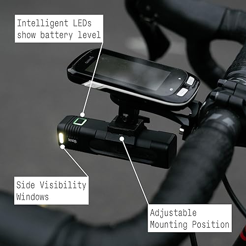 Miniatura 6 de Knog Blinder 900 - Luz de bicicleta de 900 lúmenes con diseño compacto CNC, 6 modos, USB-C recargable, IP67 impermeable, indicador de batería LED y