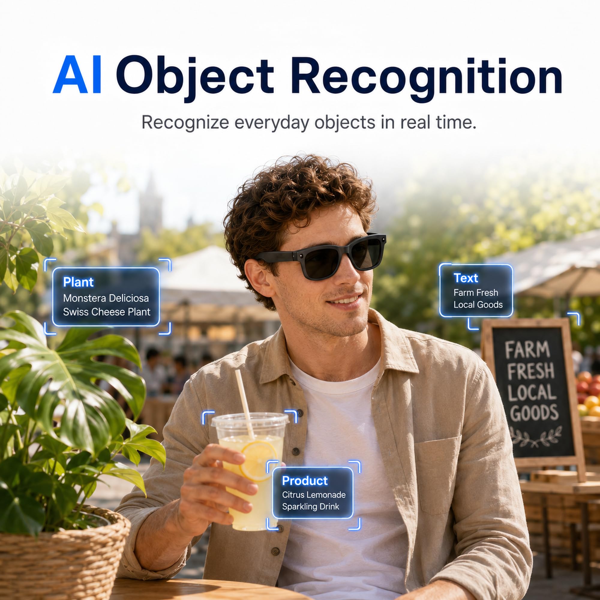 AI Smart Glasses Lunettes Intelligentes avec Caméra Vidéo Appels Bluetooth | Lunettes Connectées IA Caméra 8MP Vidéo 1080P EIS Traduction en Temps Réel Reconnaissance d’Objets IA Musique Vlog et Voyage