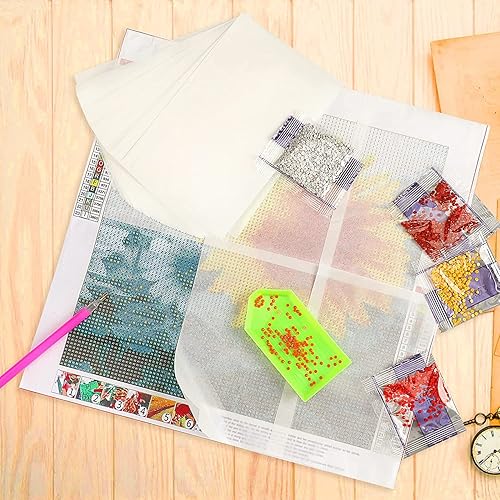 Miniatura 5 de 50 piezas de papel de liberación de pintura de diamante, 5.9 x 3.9in, papel de liberación de silicona antiadherente de doble cara, accesorios de