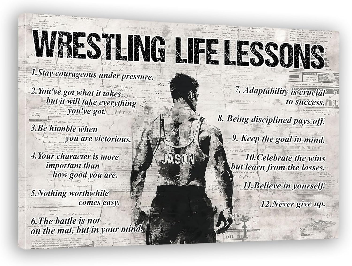 Amazon.com: Wrestling Life Lessons, Personalized Motivational Wrestling ...