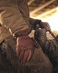 Watson Gloves Travail de ranch en cuir Gloves - Crazy Horse Grain Driver Style, imperméable Chèvre, Palm Patch