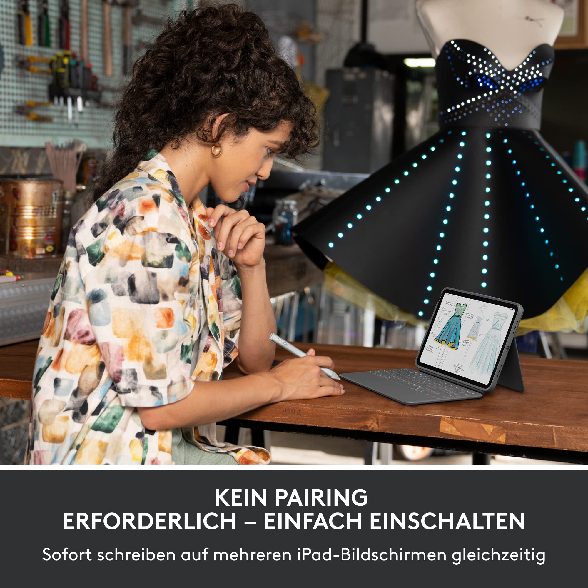 Logitech 914-000074 Crayon - Digitaler Zeichenstift für iPad mit Apple Pencil Technologie, pixelgenauer ohne Verzögerung, Smart Tip mit Schnellladung über USB-C, Silver