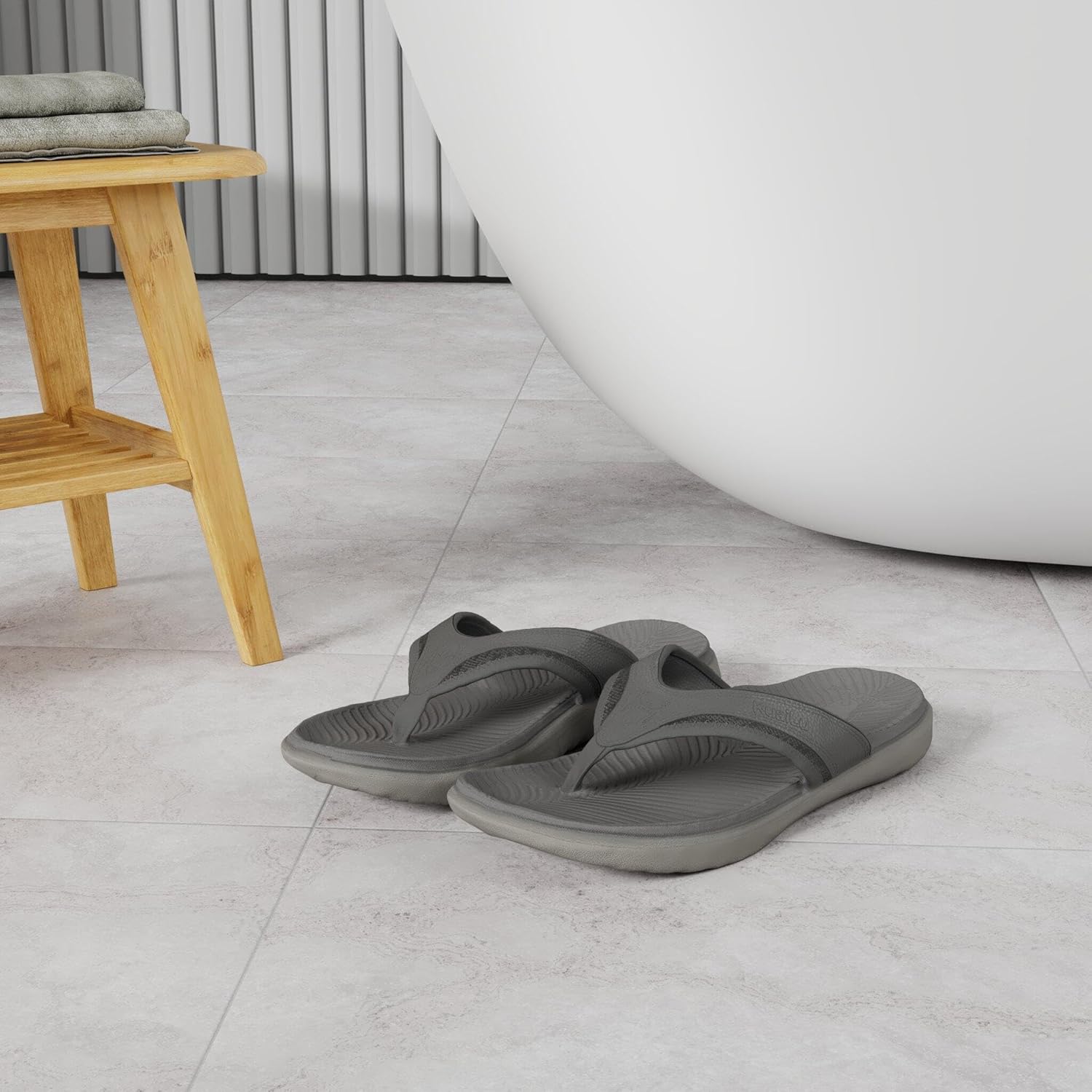 KuaiLu Mens Sport Flip Flops Comfort Orthotic Thong Sandals with Plantar Fasciitis Arch Support Outdoor Summer Beach Size 7~15 - Image 2