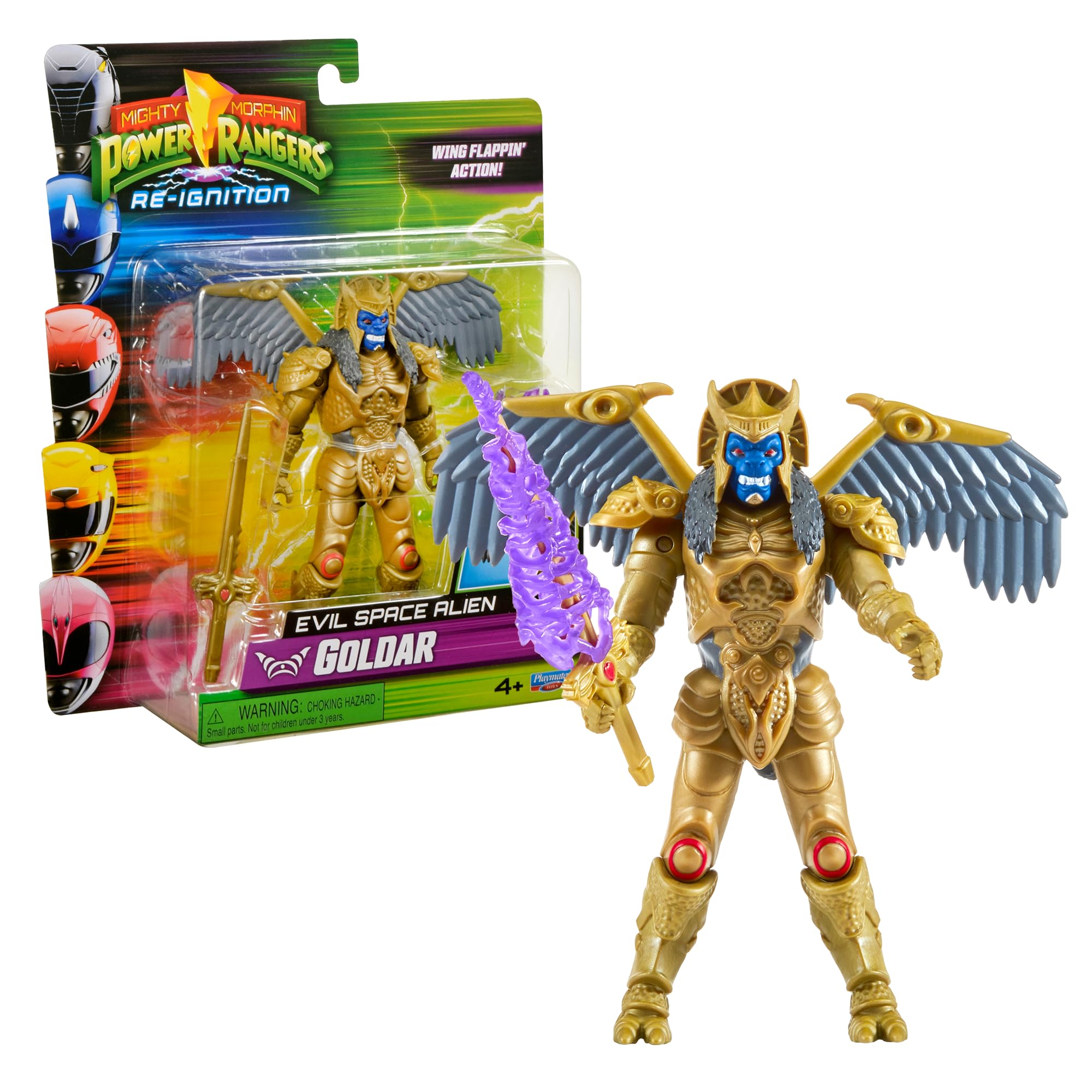Power Rangers - The Villains Figurine with Articulated 12 cm Goldar Model for Ages 4 and Up PWG061
