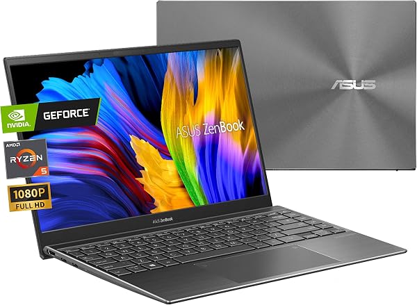 Portátil ultradelgado ASUS Zenbook 14.0" FHD IPS | AMD Ryzen 5 5500U | NVIDIA GeForce MX450 | Wi-Fi 6 | Harman Kardon Audio | Cámara web HD | KB retroiluminada | USB-C | Windows 11 (8 GB de RAM | SSD PCIe de 1 TB) 🥇✔️ ® A Pedido 🏆™