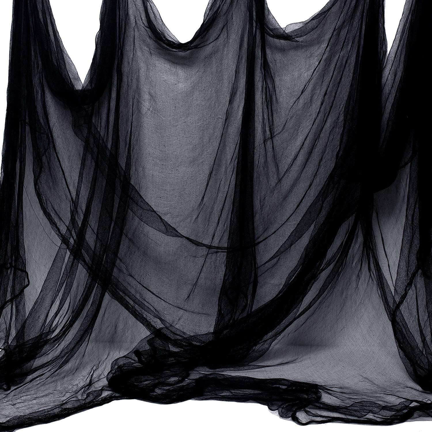 Gaze Effrayant Pour Halloween 2*10M,Decoration Halloween,Noir Chiffon