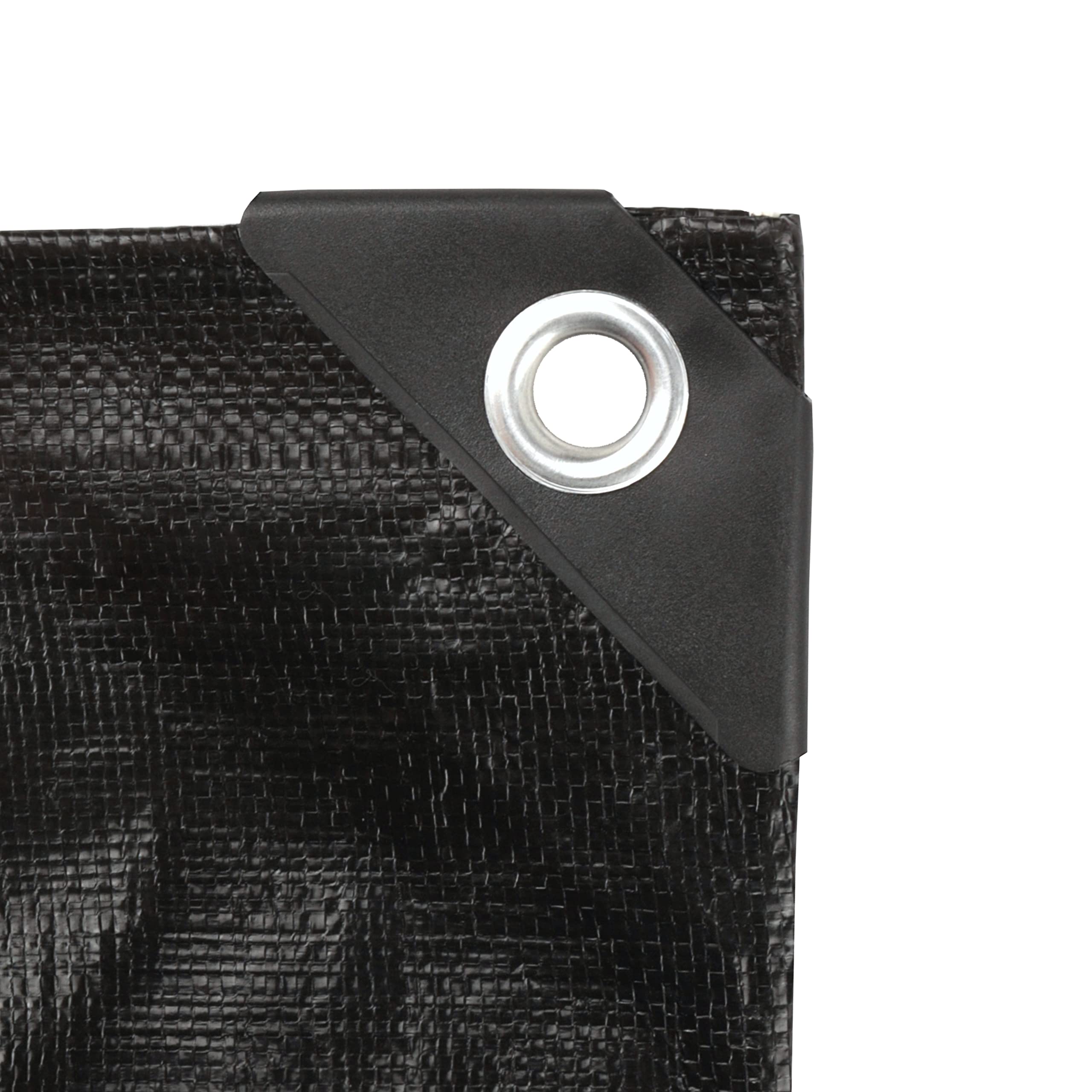 Bortaberg Black Heavy Duty Waterproof Tarpaulin, 235Gsm Reinforced Mesh Cover With Eyelets, Uv Stabilized ([M]6X6 || 19.7'X19.7')