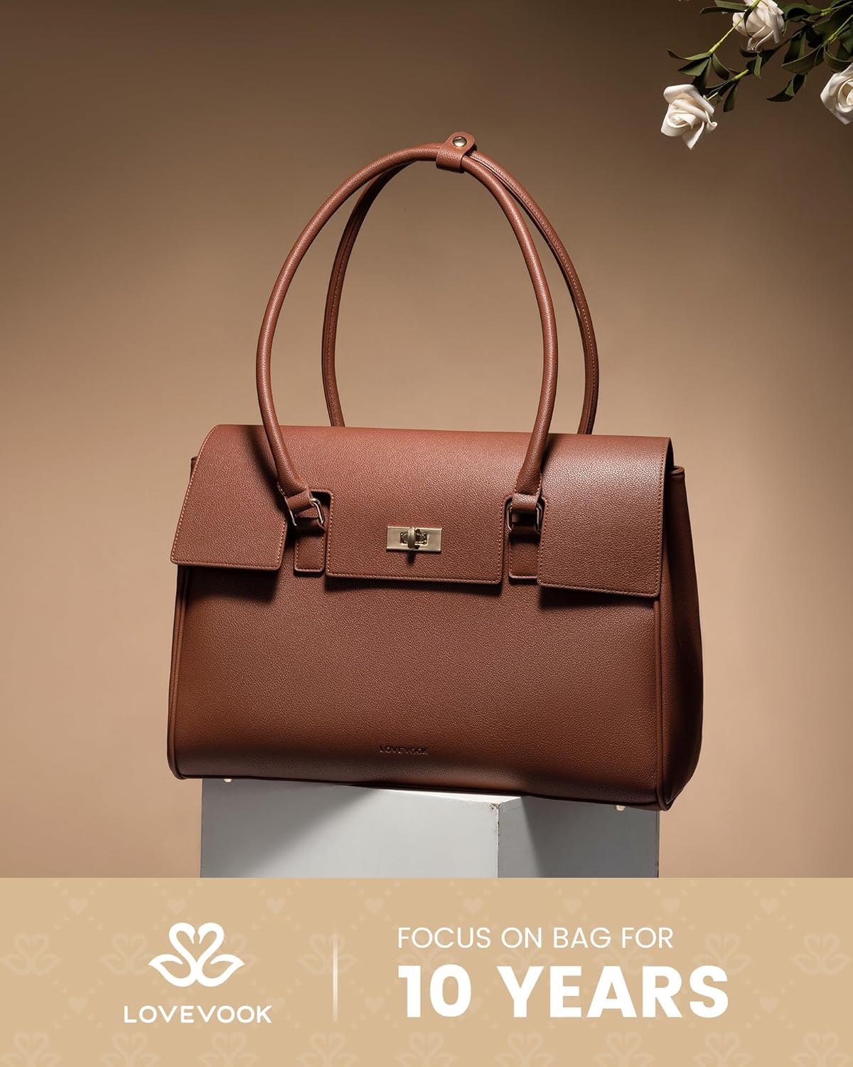 LOVEVOOK Laptop Bag for Women Work Tote Messenger Bag Waterproof Business Office Professional Handbag Shoulder Bag - Image 7