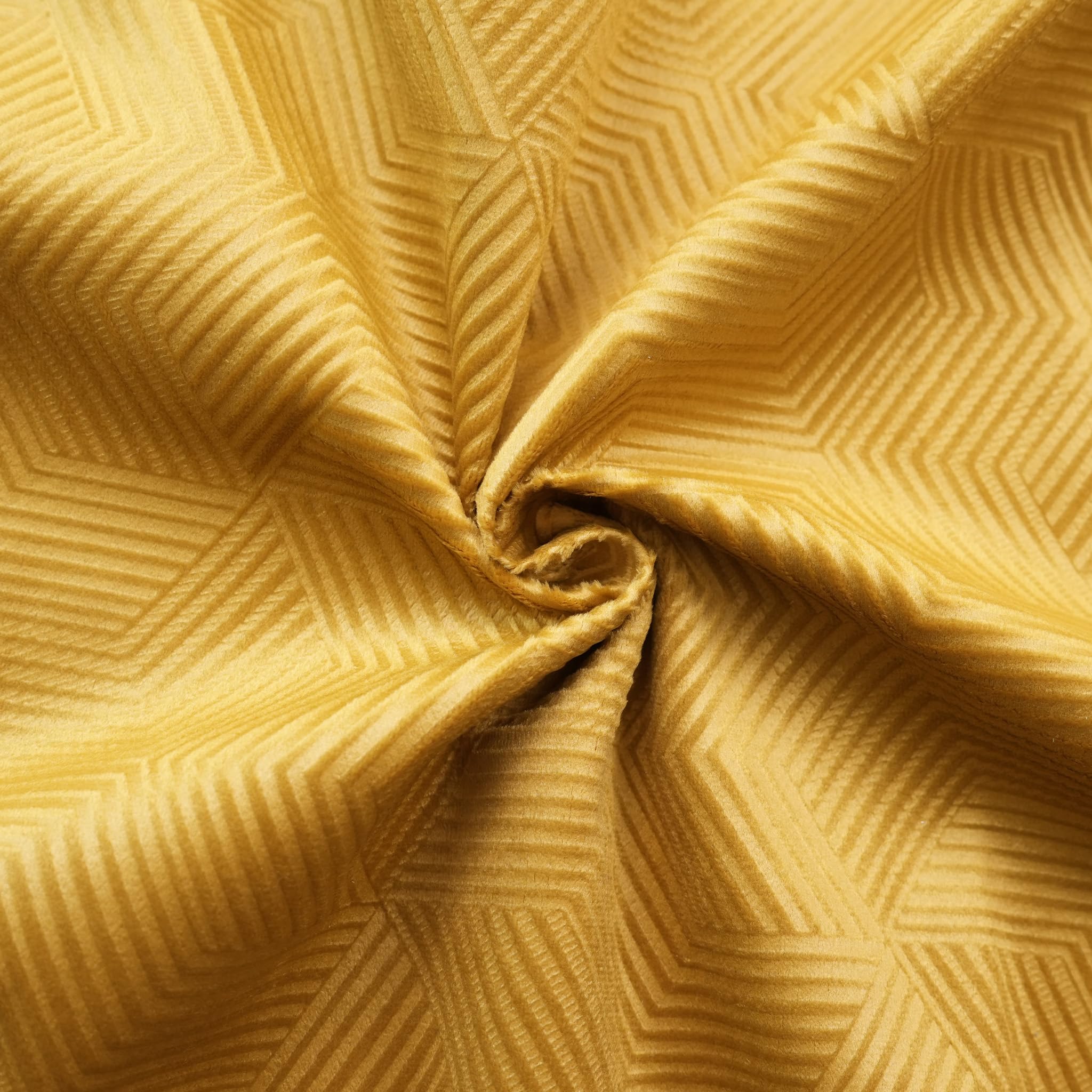 Viste tu hogar Pack 2 Cortinas de Terciopelo Holandés con Patrón de Cuadros, 150x260 cm, Opacas, Suaves y Elegantes, Fácil Mantenimiento, Salón, Dormitorio y Oficina, Mostaza