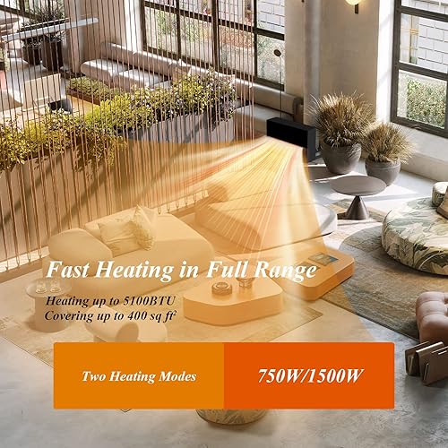 Miniatura 8 de COSTWAY Insertos de chimenea eléctrica de 225 pulgadas chimenea decorativa empotrada e independiente de 1500 W con control remoto 7 ajustes de