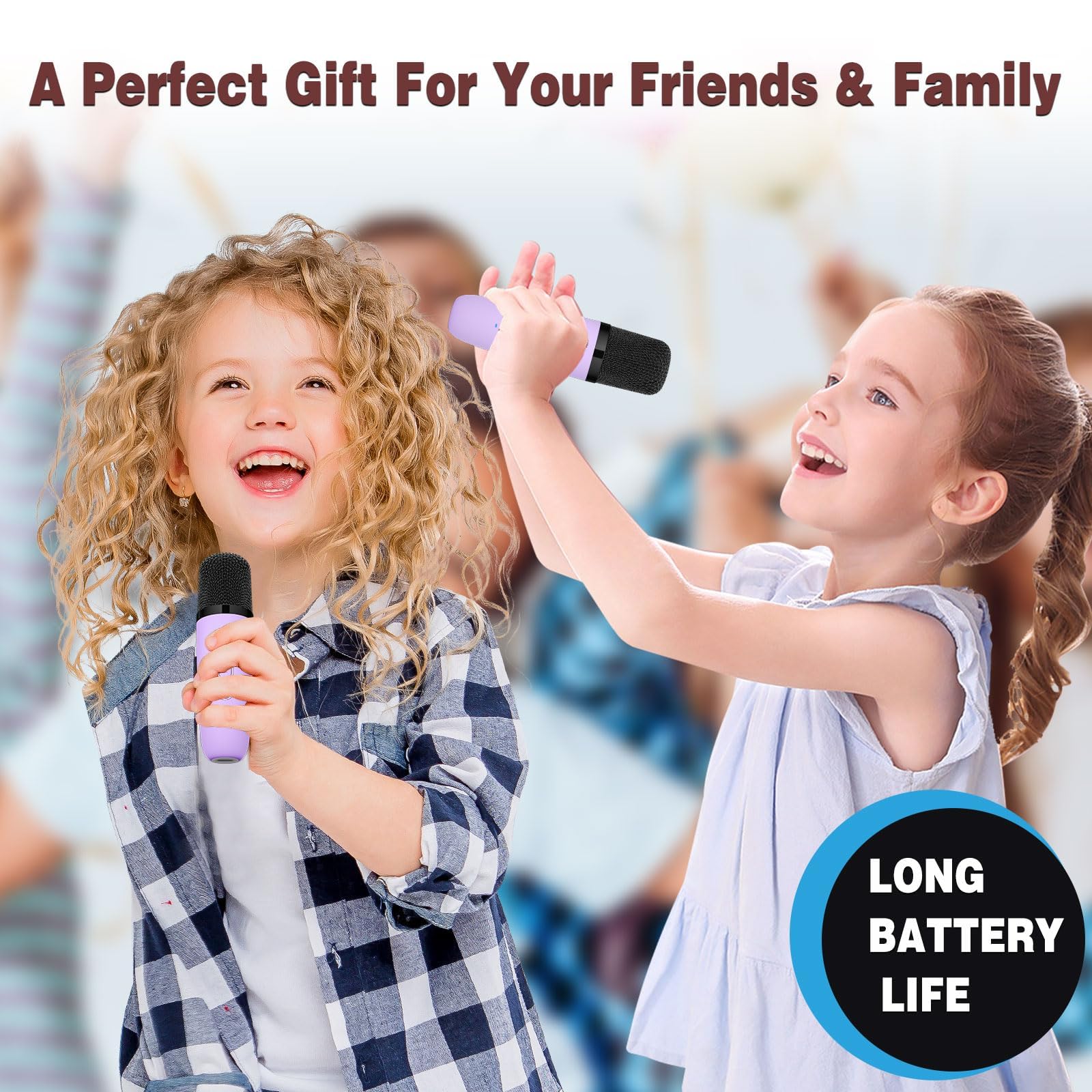 Ankuka Giocattoli per Karaoke per Bambini e Adulti, con 2 microfoni, Macchina per Karaoke Portatile con Luce LED ed Effetti Che cambiano la Voce, Regali per Bambini dai 3 ai 18 Anni, per Bambini,