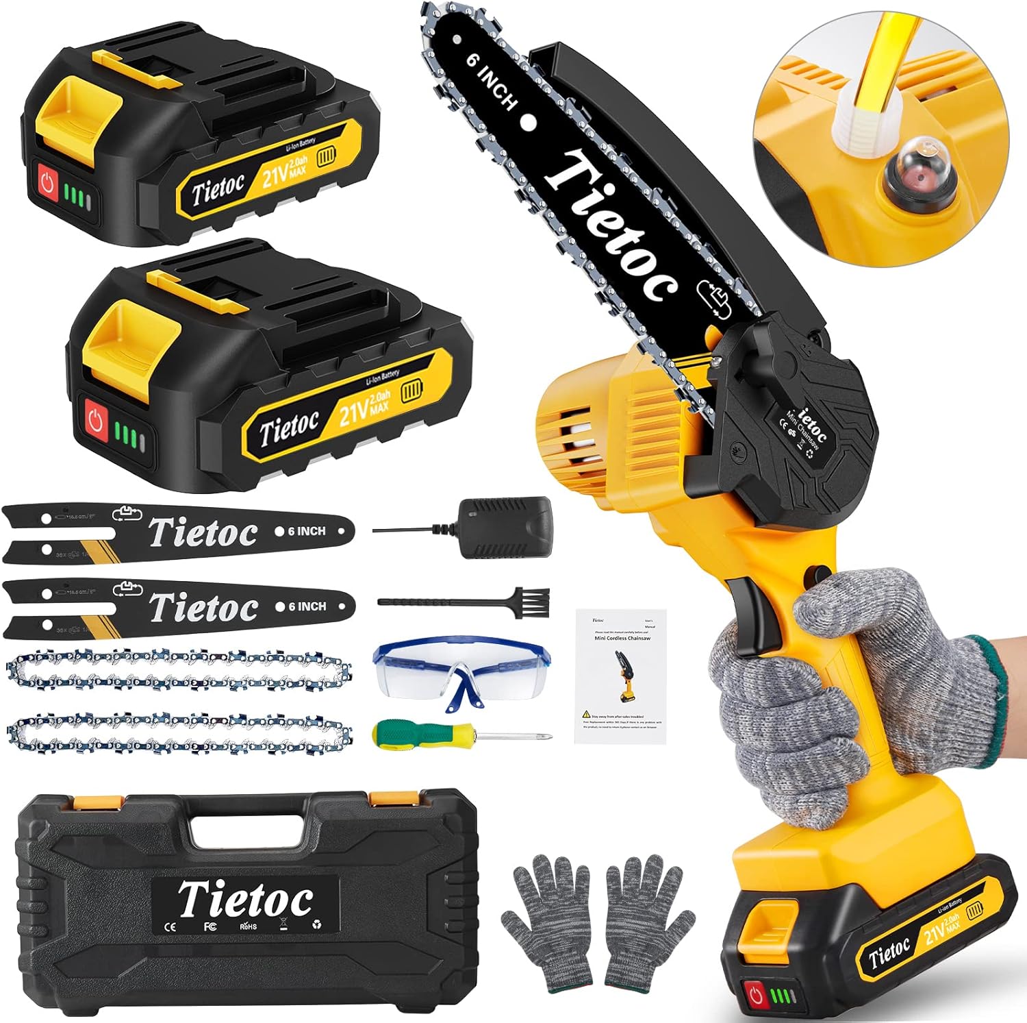 Mini Chainsaw Cordless, 6 Inch Mini Chain Saw Cordless With