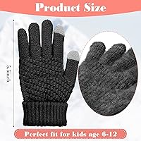 Vista 2 de Coume 4 pares de guantes de punto para pantalla táctil de invierno para niños