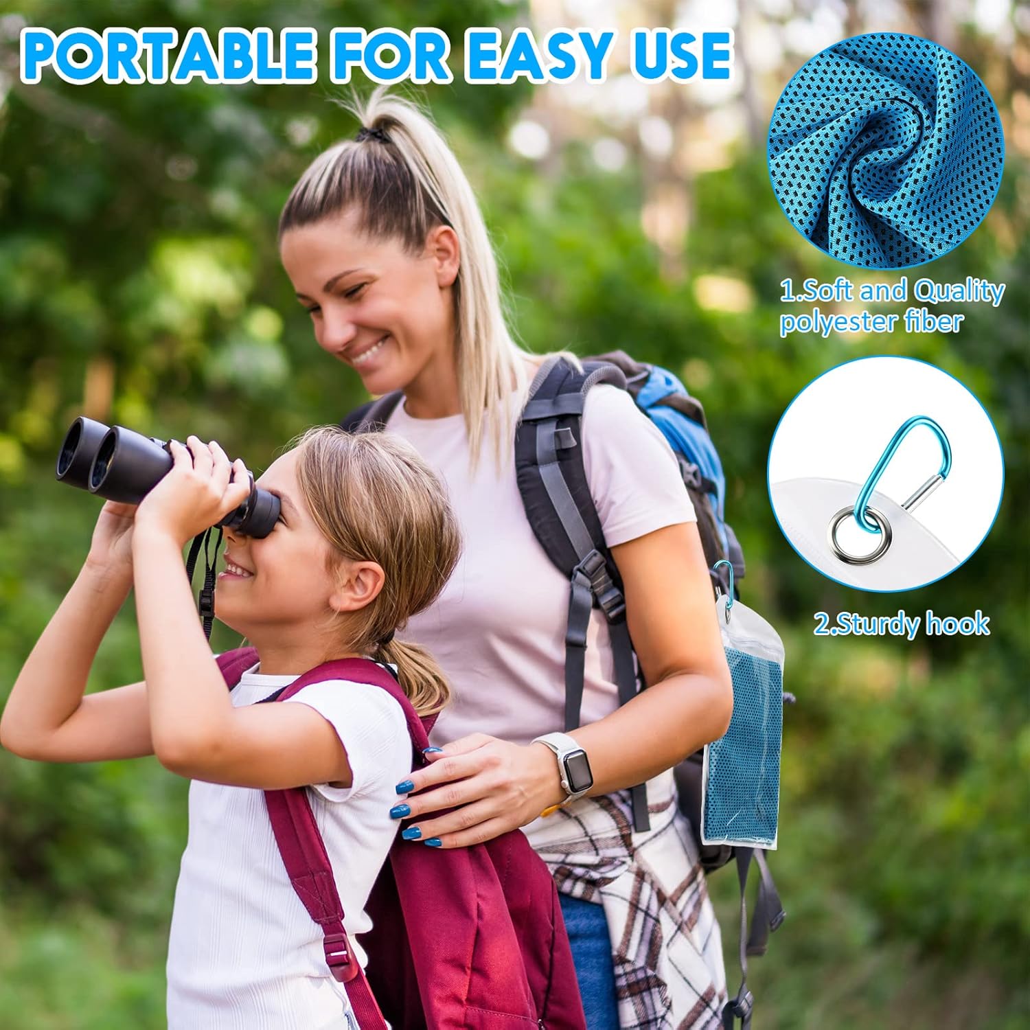 Redbaker 20 Pack Cooling Towel for Neck and Face Hot Weather 40'' x 12'' Soft Breathable Chilly Ice Towel with Bag Microfiber for Yoga Gym Men Women Workout Travel Camping(Light Blue) - Image 6