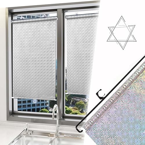 DZHTUF Cortina opaca para ventana de techo, cortinas universales con ventosa sin perforaciones, persianas enrollables retráctiles de protección