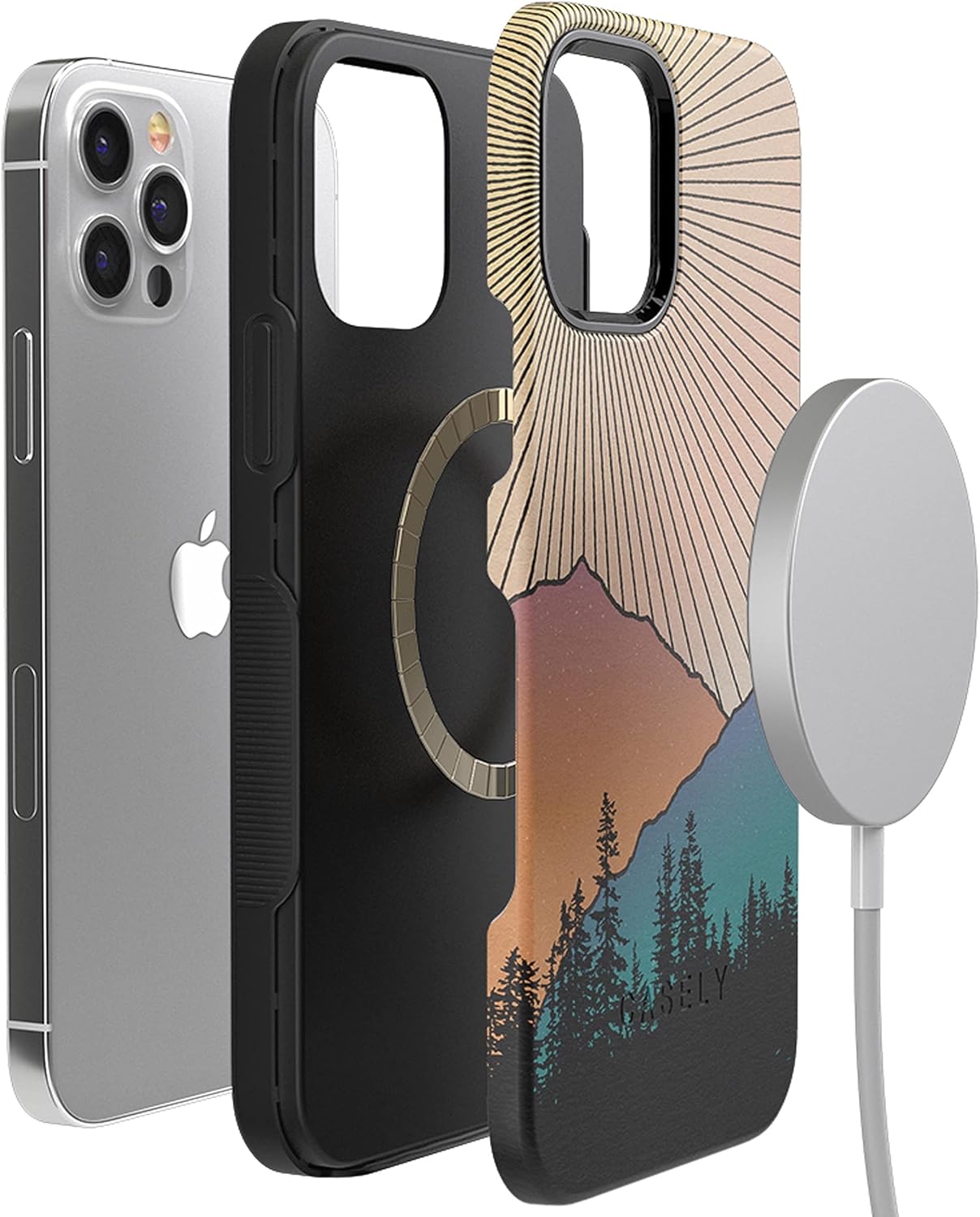 Casely iPhone 12 Pro Max Case | Golden Hour | Mountain Sunset | Bold Protective Design | MagSafe Compatible Design