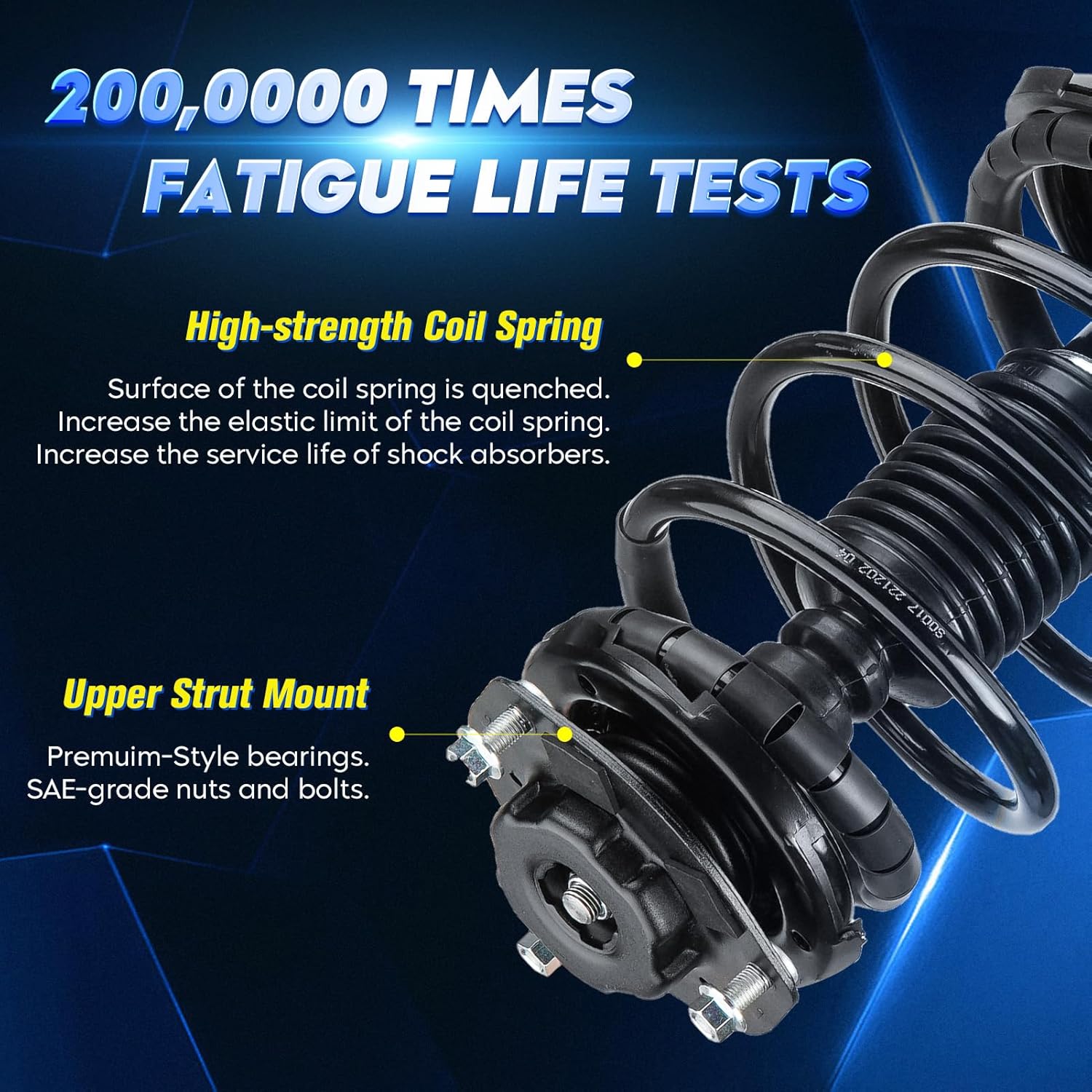 Front Strut Shock Assembly w/Coil Spring Compatible with Toyota Camry 2002-2003, for Lexus ES300, Replace 171490 171491, Left & Right, 2PCS