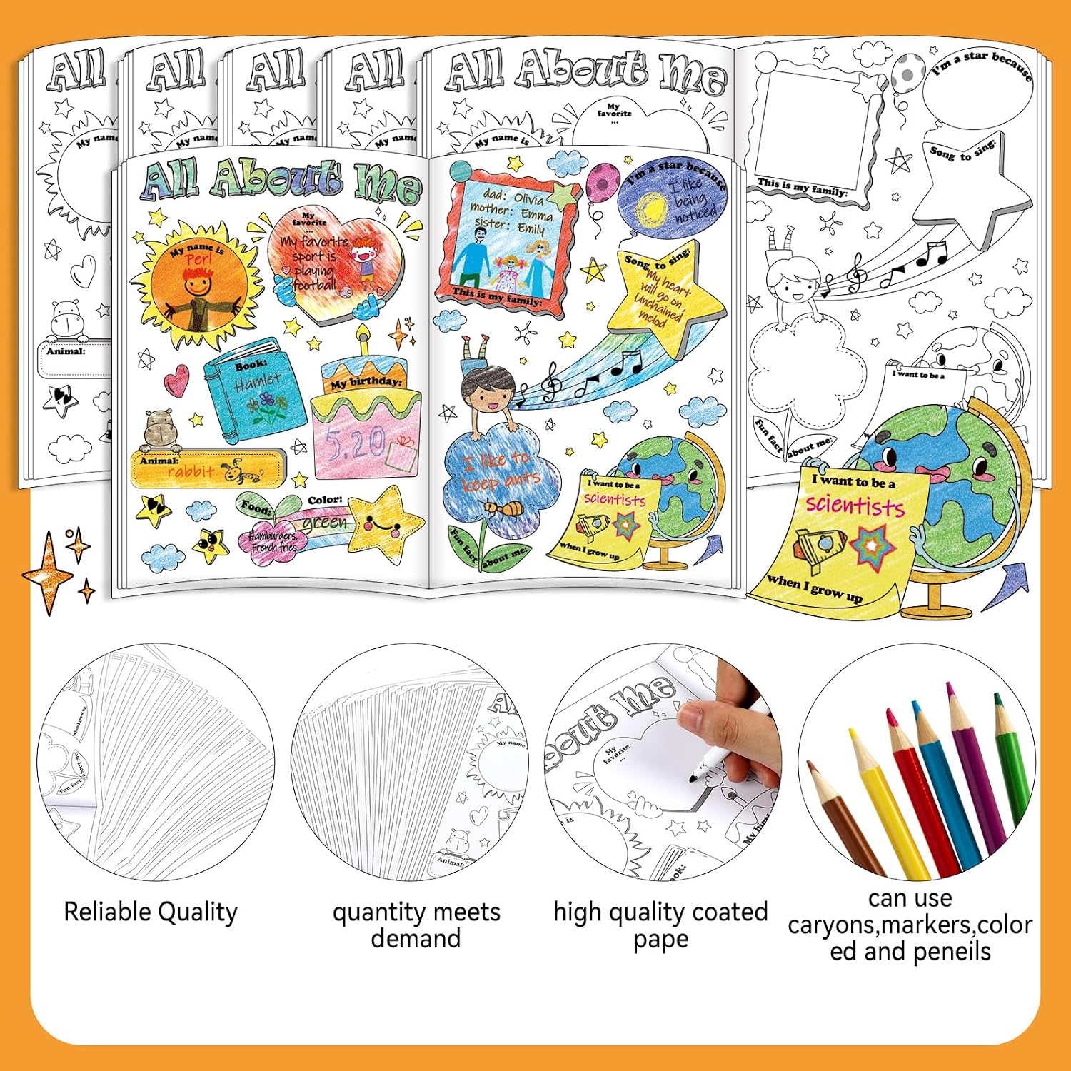 ZOIIWA 40 PCS Book All About Me Student Posters DIY Philippines | Ubuy