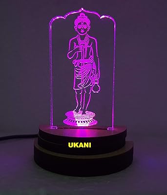 UKANI 3D USB Nilkanth varni Ji Lamp for Car/Office/Desktop/Gift/Table Top 7 Color Change Light Size 3 Inch