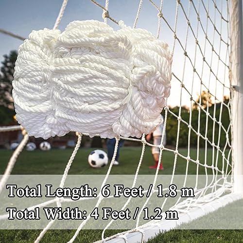 Miniatura 5 de Portería de fútbol, red de fútbol de 6 x 4 pies para patio trasero, equipo de entrenamiento portátil, portería de fútbol blanco resistente al aire