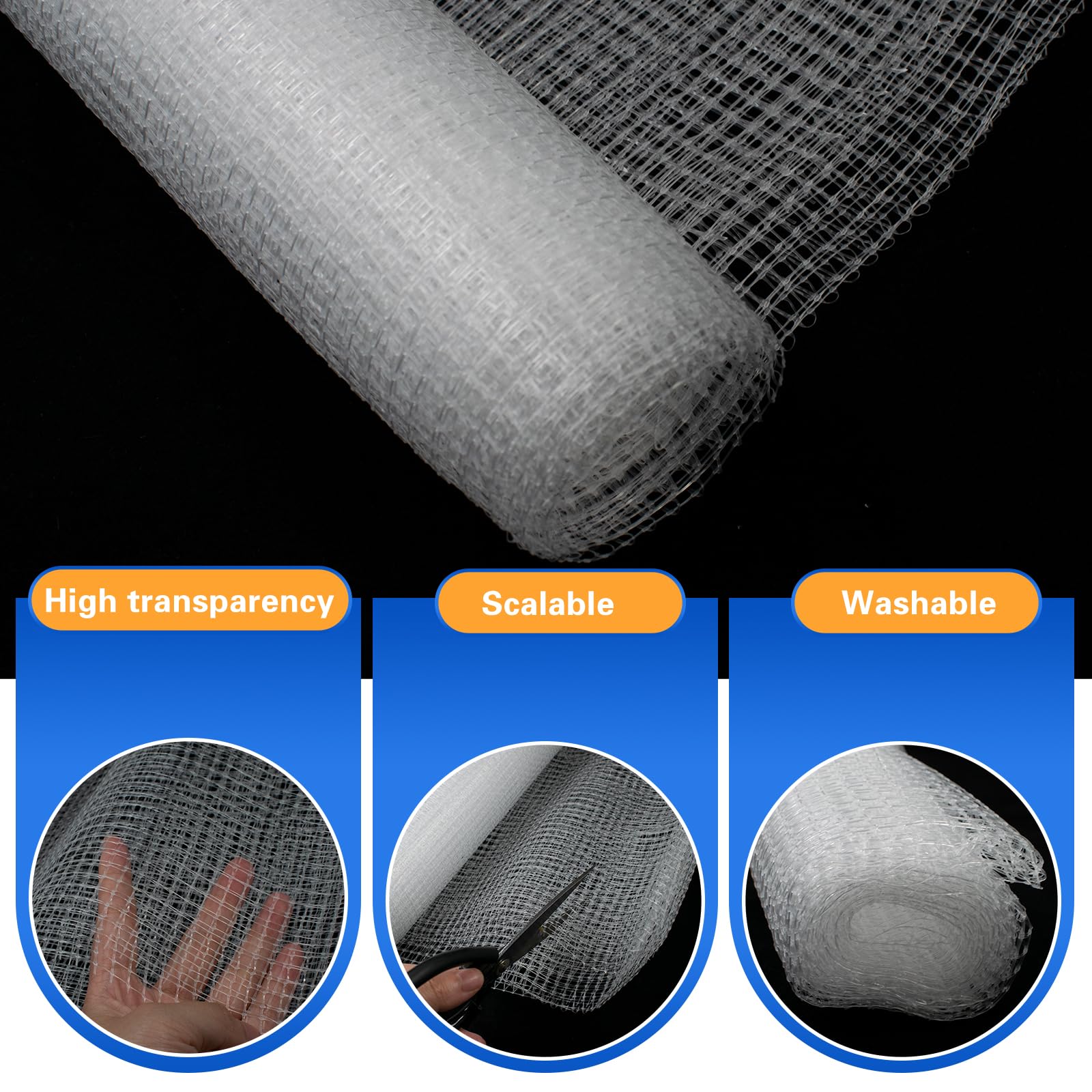 Couvercle Aquarium,Filet en Maille Transparente pour Aquarium,Plastique Grille de Protection Empêche Les Poissons de Sauter et Protège Contre Les Chats,1 x 2 m