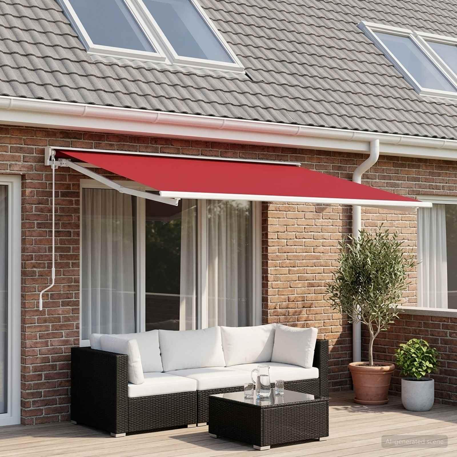 Tessuto di ricambio per tenda da sole, 300 x 250 cm, in poliestere con rivestimento in poliuretano, 240 g/m², resistente alle intemperie, ai raggi UV, impermeabile, per balcone, terrazza