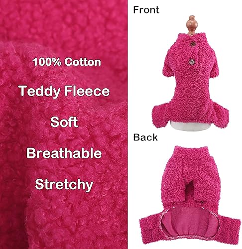 Miniatura 2 de Pijamas para perros de tamaño pequeño para perros, niños y niñas, ropa de forro polar feliz para cachorros, pijamas de 4 piernas para chihuahua,