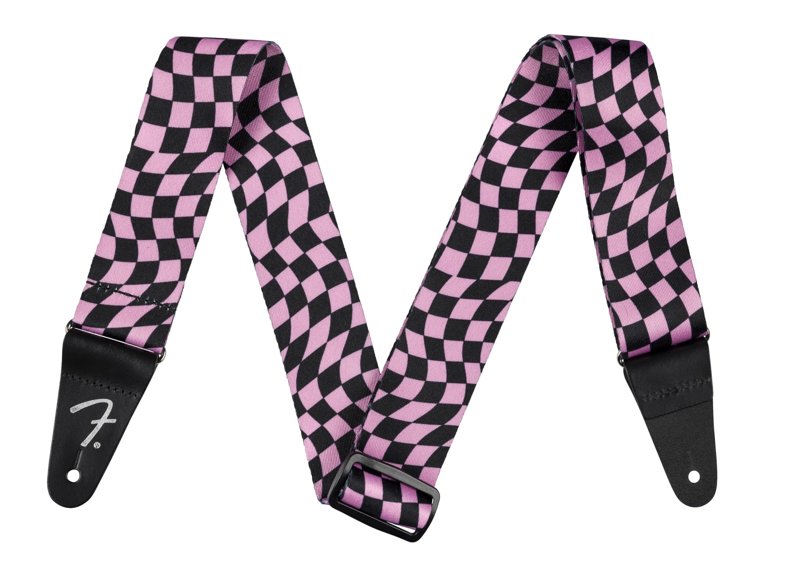 Fender Wavy Checkerboard Polyester Strap, Pink