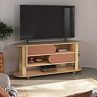 Rack 1,50mt para TV até 65 polegadas rodizios 2 portas de correr MUNDY cor Naturale/Terracota - Artely