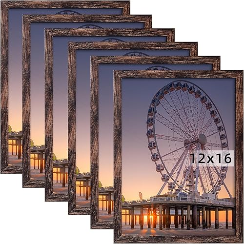 Miniatura 15 de BESCRCL - Set de 6 marcos de fotos de 11 x 14, color negro. Marcos para mostrar fotos de 8 x 10 con paspartú o de 11 x 14 sin paspartú, marcos