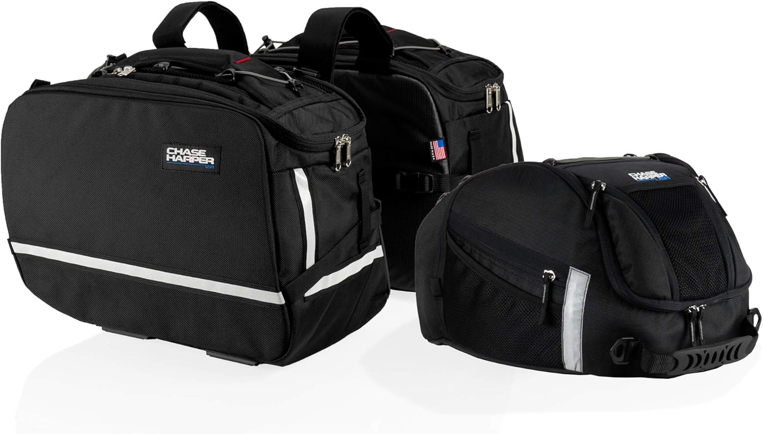 Chase Harper USA 3550 Aeropac II Saddle Bags - Water-Resistant, Industrial Grade Ballistic Nylon w/Thermoplastic Insert, Anti-Scratch Vinyl on Inward Facing Wall, 14" L x 9" W x 10.5" H (Per Side) : Everything Else