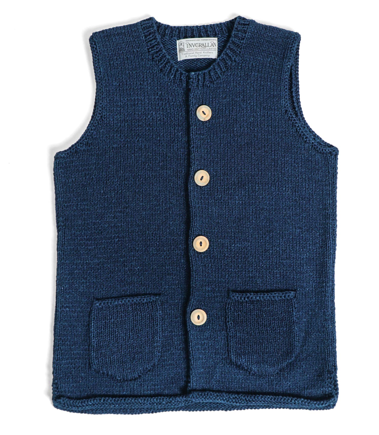 Amazon | [インバーアラン] Denim Yarn Cotton Knit Vest DARK DENIM