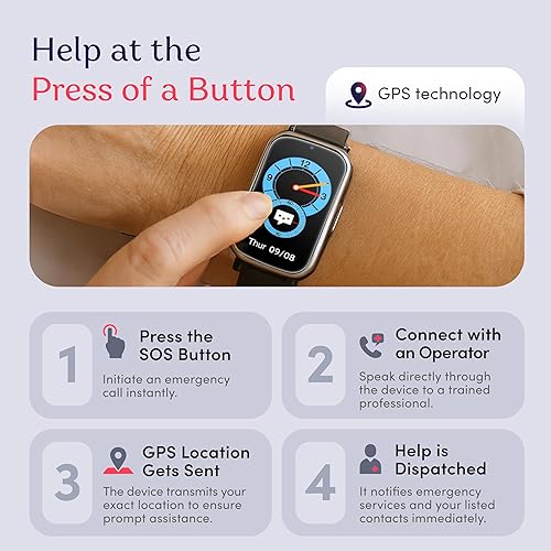 Miniatura 7 de Dispositivo de alerta médica celular para ancianos  Detección de caídas  Reloj inteligente portátil para personas mayores  Ubicación GPS  Respuesta