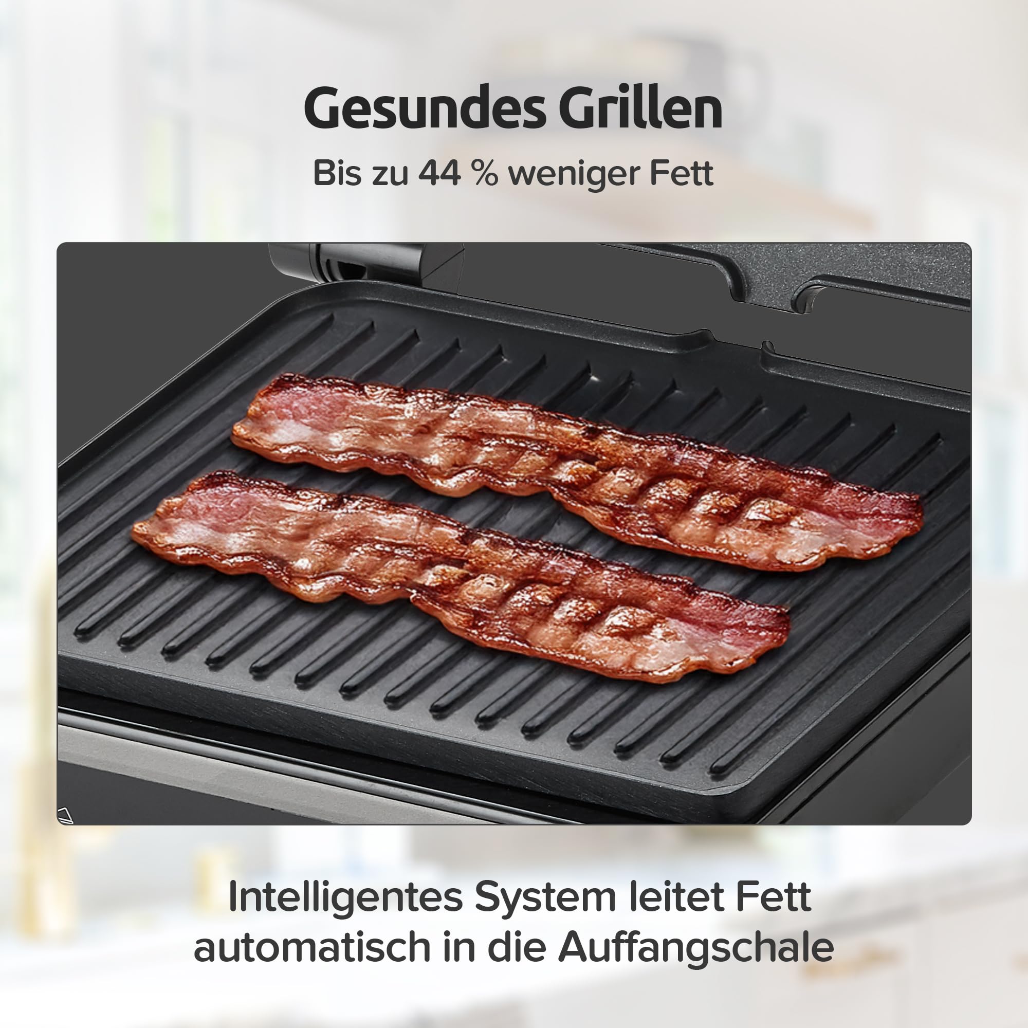 Olvy Kontaktgrill Elektrogrill Mit Touchscreen Für Perfektes Braten | 1 Set | 7 Programme | Fleisch & Gemüse | PFAS-Freie Antihaftplatten | Elektrischer Tischgrill Paninimaker