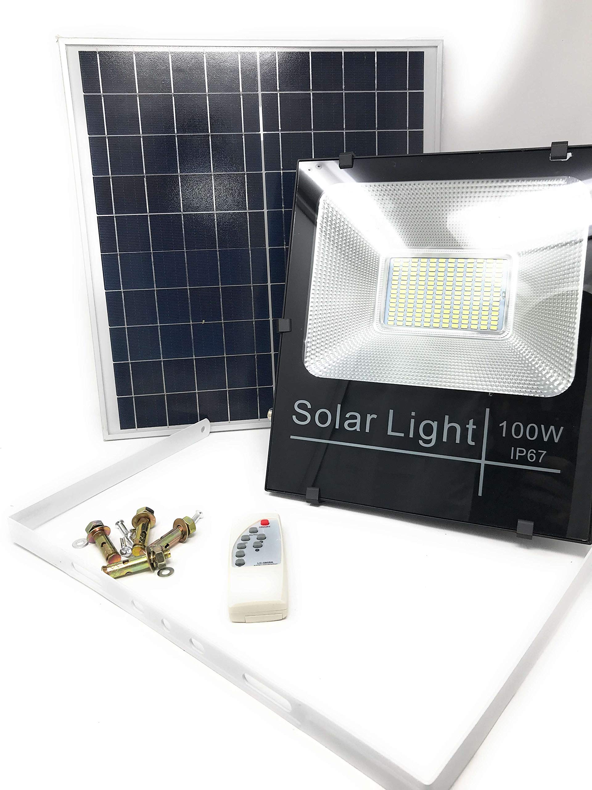 TEMPO DI SALDI Faro A Led Da 100W SMD Luce Bianca Con Pannello Solare, Sensore + Telecomando