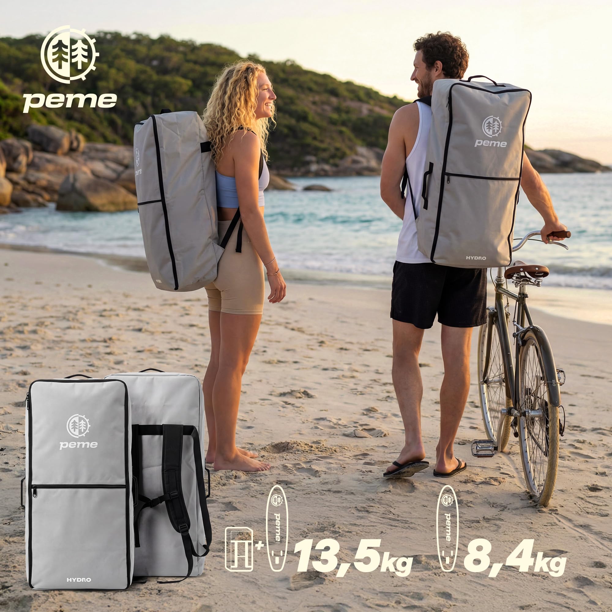 peme Paddle Gonflable Adulte 2 Place Stand Up Paddel Padle Peche Planche Aquatique Surf Standup Loisir pour Sport Mer Lac Rivière Équilibre Dérive avec Pompe Sac Antidérapant 150 166 kg 320 350 cm